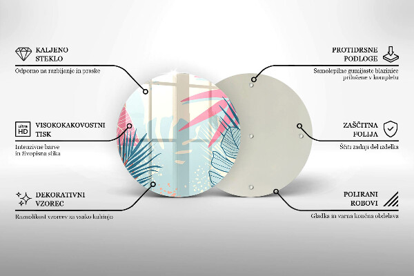 Glas Ceranfeldabdeckung Spritzschutz Pastellblätter