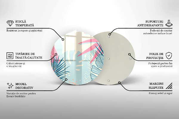 Glas Ceranfeldabdeckung Spritzschutz Pastellblätter