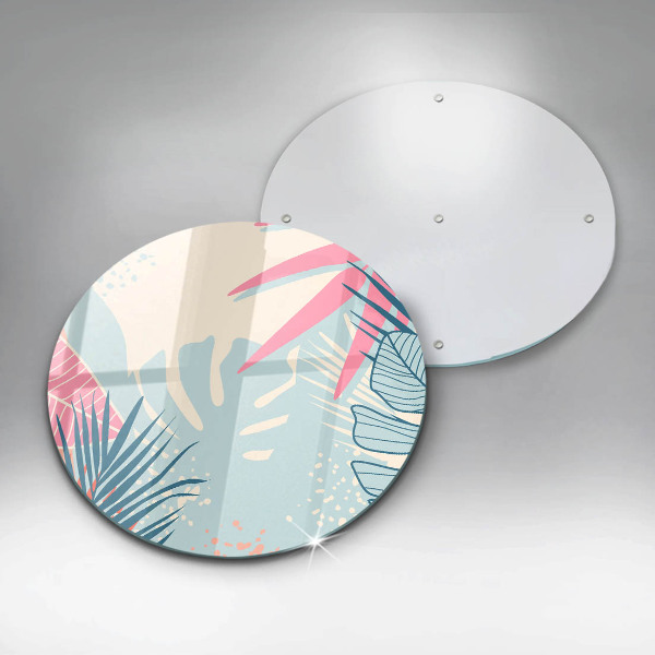 Glas Ceranfeldabdeckung Spritzschutz Pastellblätter