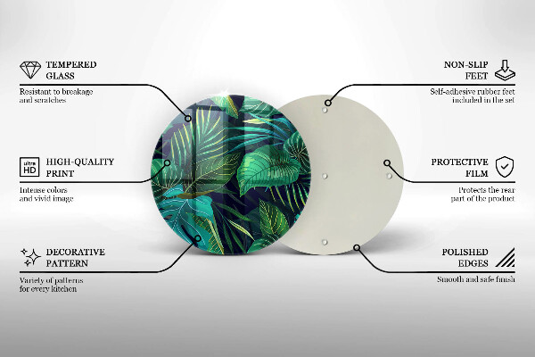 Glas Ceranfeldabdeckung Spritzschutz Illustration der Dschungelblätter