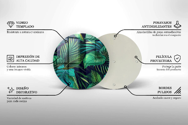 Glas Ceranfeldabdeckung Spritzschutz Illustration der Dschungelblätter