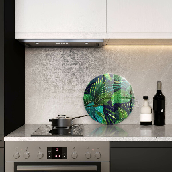Glas Ceranfeldabdeckung Spritzschutz Illustration der Dschungelblätter