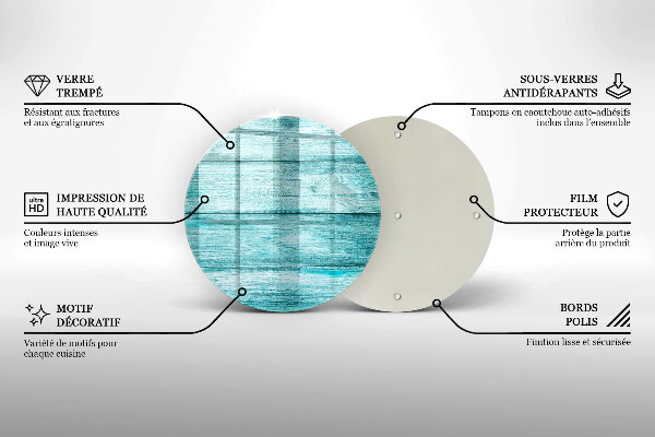 Glas Ceranfeldabdeckung Spritzschutz Vintage Holzbretter