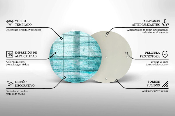 Glas Ceranfeldabdeckung Spritzschutz Vintage Holzbretter