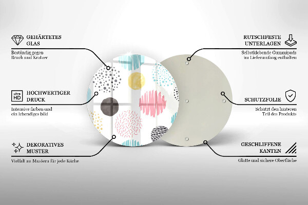 Glas Ceranfeldabdeckung Spritzschutz Bemalte Formen