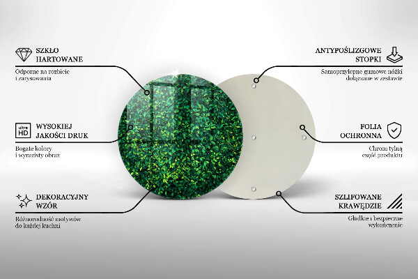 Glas Ceranfeldabdeckung Spritzschutz Pflanze mit kleinen Blättern