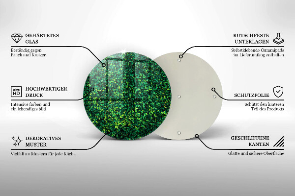 Glas Ceranfeldabdeckung Spritzschutz Pflanze mit kleinen Blättern