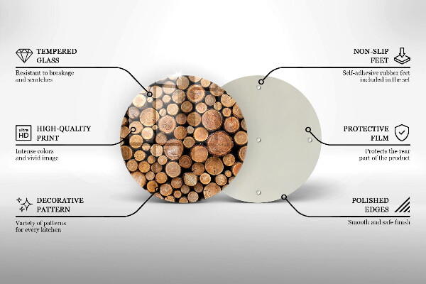 Glas Ceranfeldabdeckung Spritzschutz Baumstämme