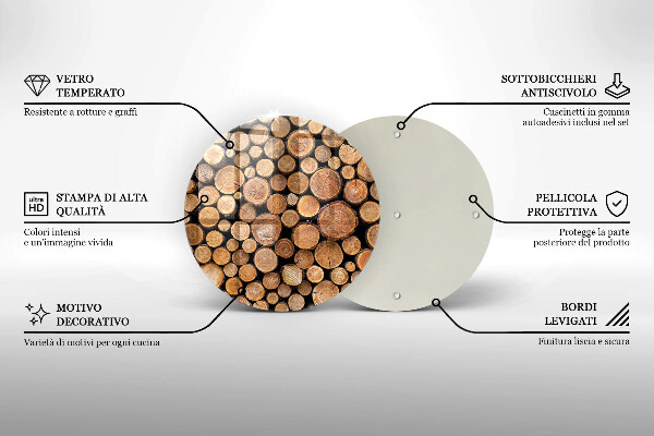 Glas Ceranfeldabdeckung Spritzschutz Baumstämme