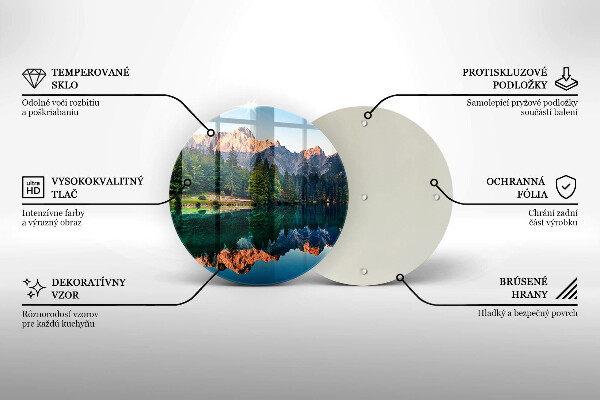 Glas Ceranfeldabdeckung Spritzschutz Wald und Bergsee