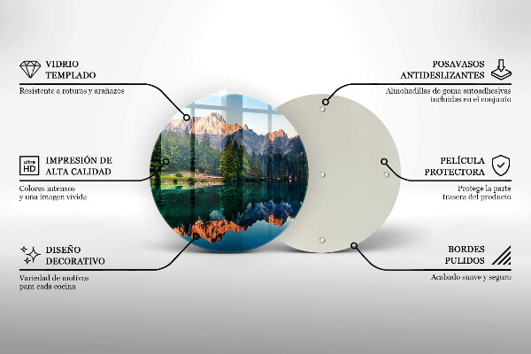 Glas Ceranfeldabdeckung Spritzschutz Wald und Bergsee