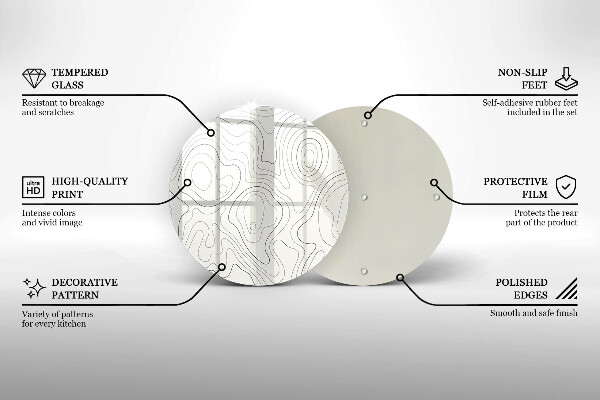 Glas Ceranfeldabdeckung Spritzschutz Linienkunstdesign