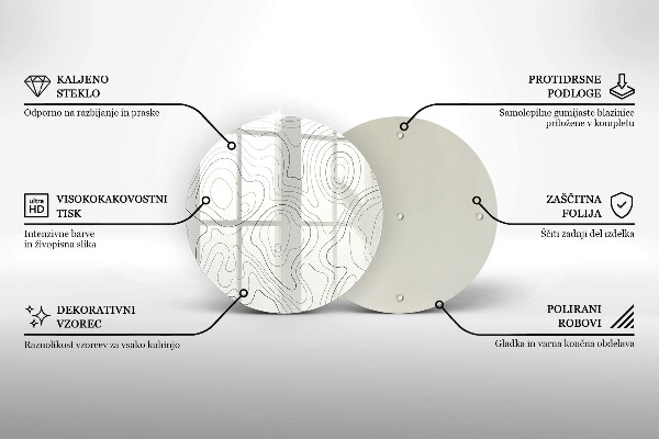 Glas Ceranfeldabdeckung Spritzschutz Linienkunstdesign