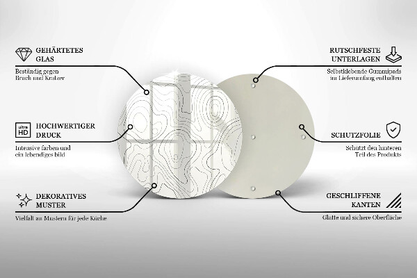 Glas Ceranfeldabdeckung Spritzschutz Linienkunstdesign