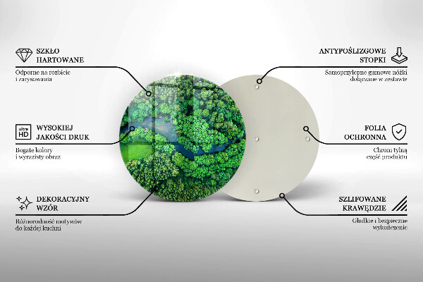 Glas Ceranfeldabdeckung Spritzschutz Wald und Fluss aus der Vogelperspektive