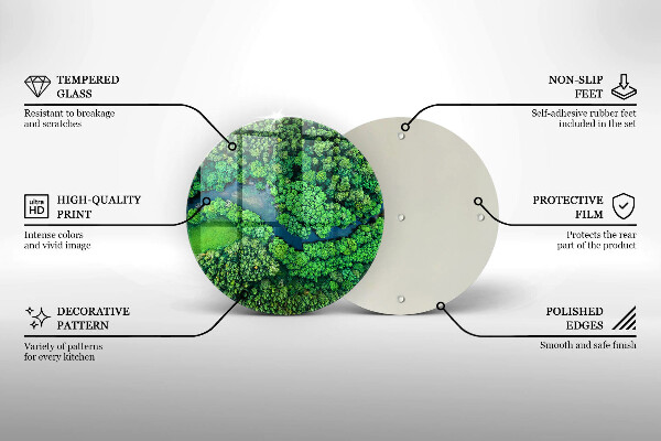 Glas Ceranfeldabdeckung Spritzschutz Wald und Fluss aus der Vogelperspektive