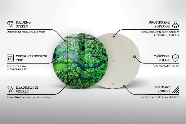 Glas Ceranfeldabdeckung Spritzschutz Wald und Fluss aus der Vogelperspektive