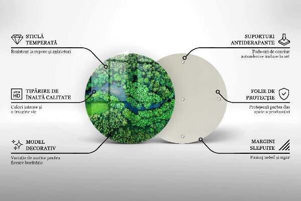 Glas Ceranfeldabdeckung Spritzschutz Wald und Fluss aus der Vogelperspektive