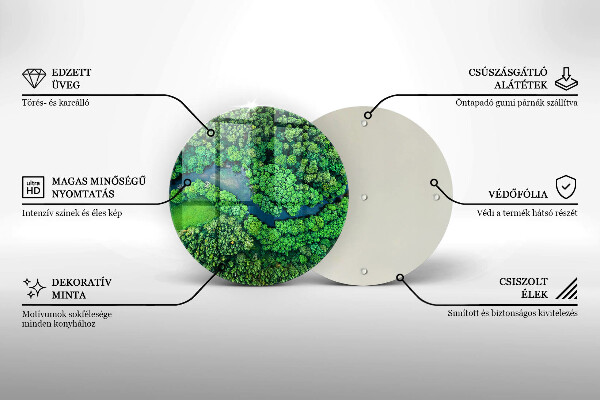 Glas Ceranfeldabdeckung Spritzschutz Wald und Fluss aus der Vogelperspektive
