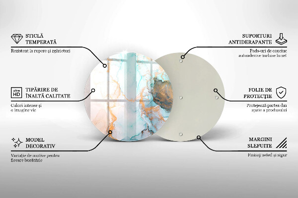 Glas Ceranfeldabdeckung Spritzschutz Marmorabstraktion