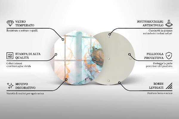 Glas Ceranfeldabdeckung Spritzschutz Marmorabstraktion