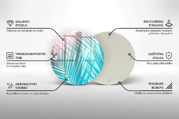 Glas Ceranfeldabdeckung Spritzschutz Pastellblätter
