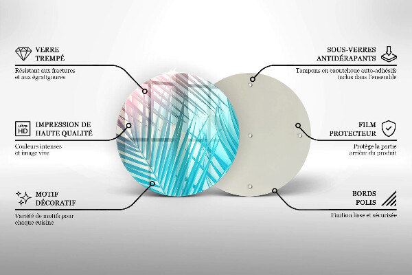 Glas Ceranfeldabdeckung Spritzschutz Pastellblätter