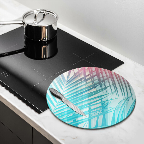 Glas Ceranfeldabdeckung Spritzschutz Pastellblätter