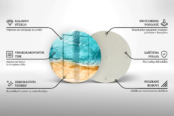 Glas Ceranfeldabdeckung Spritzschutz Strandufer und Meer