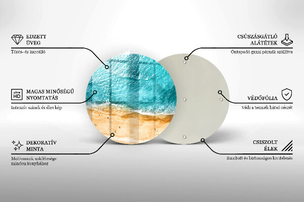Glas Ceranfeldabdeckung Spritzschutz Strandufer und Meer