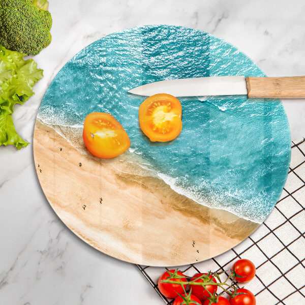 Glas Ceranfeldabdeckung Spritzschutz Strandufer und Meer