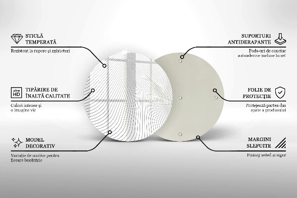 Glas Ceranfeldabdeckung Spritzschutz Modernes Linienmuster