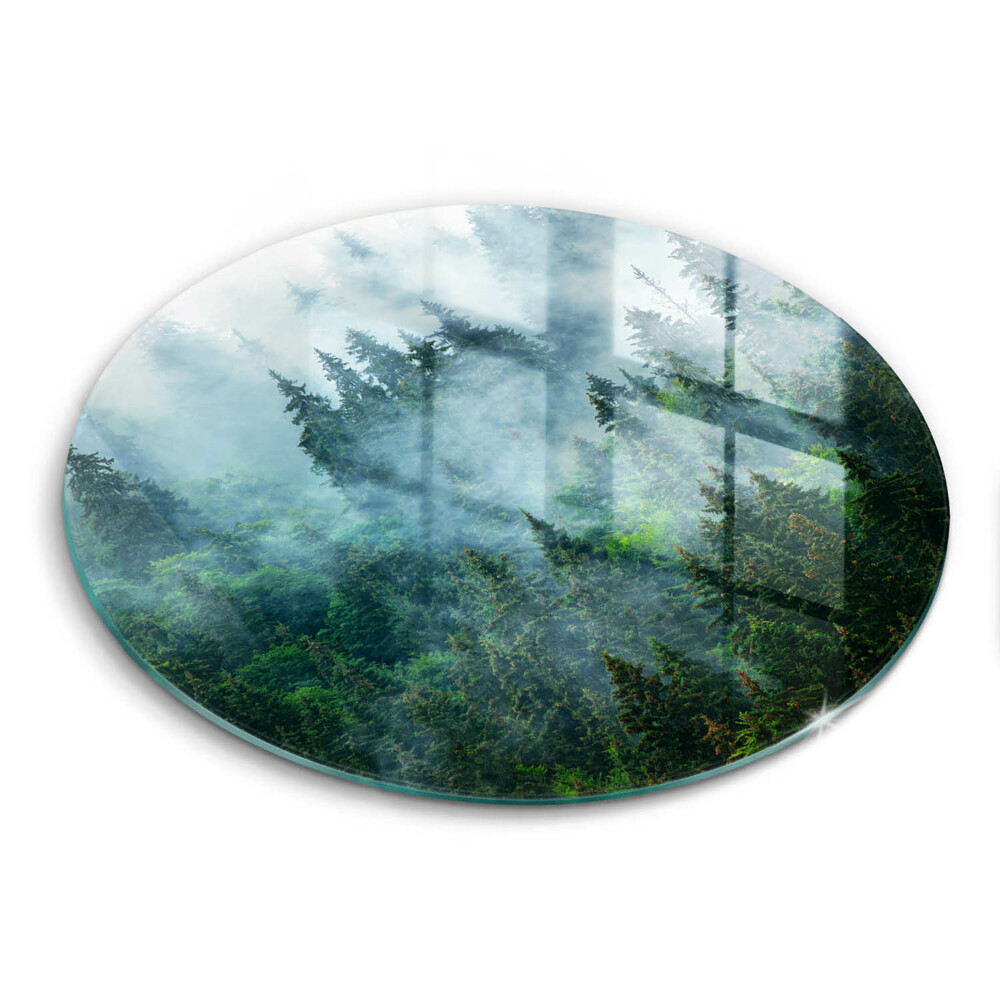 Glas Ceranfeldabdeckung Spritzschutz Wald im Nebel