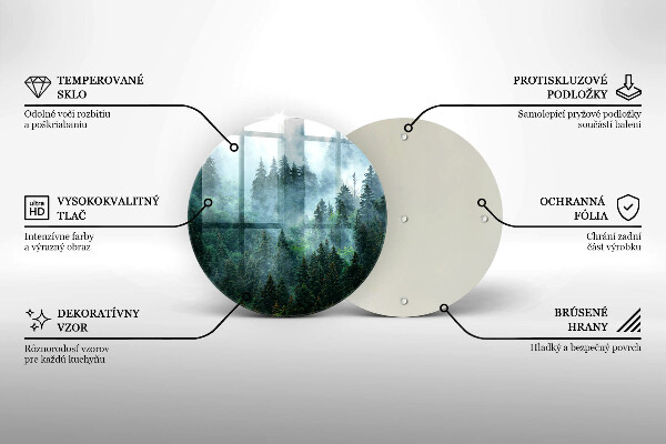 Glas Ceranfeldabdeckung Spritzschutz Wald im Nebel