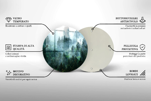 Glas Ceranfeldabdeckung Spritzschutz Wald im Nebel