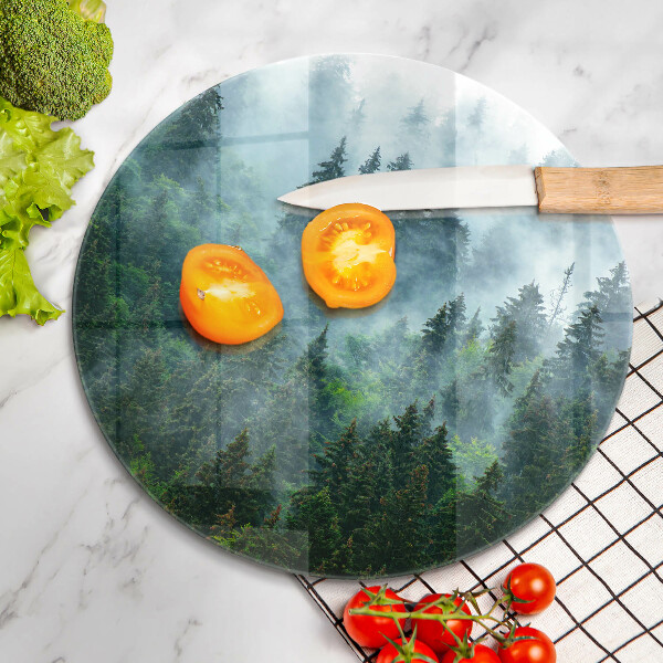 Glas Ceranfeldabdeckung Spritzschutz Wald im Nebel
