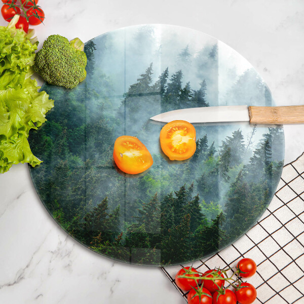Glas Ceranfeldabdeckung Spritzschutz Wald im Nebel
