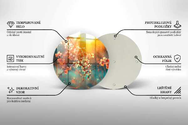Glas Ceranfeldabdeckung Apfelblüten in der Sonne