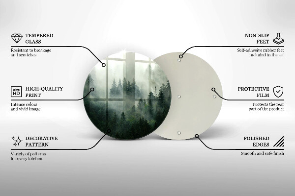 Glas Ceranfeldabdeckung Nebelige Waldlandschaft