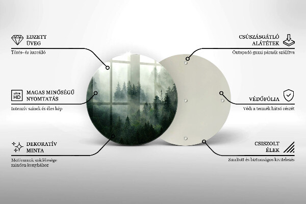 Glas Ceranfeldabdeckung Nebelige Waldlandschaft
