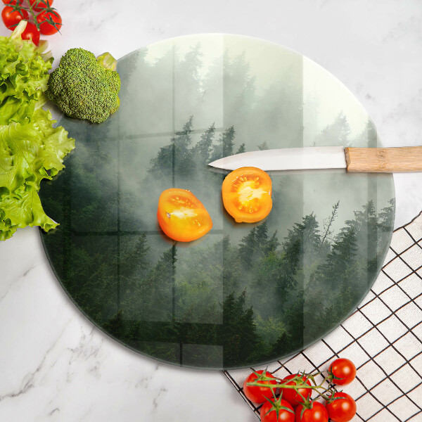 Glas Ceranfeldabdeckung Nebelige Waldlandschaft