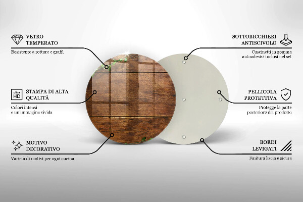 Glas Ceranfeldabdeckung Holzbretter und Blätter