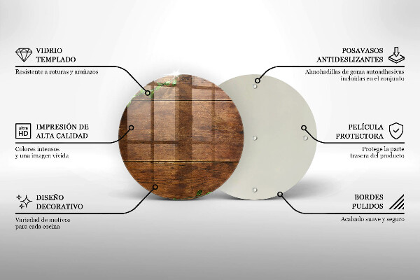 Glas Ceranfeldabdeckung Holzbretter und Blätter