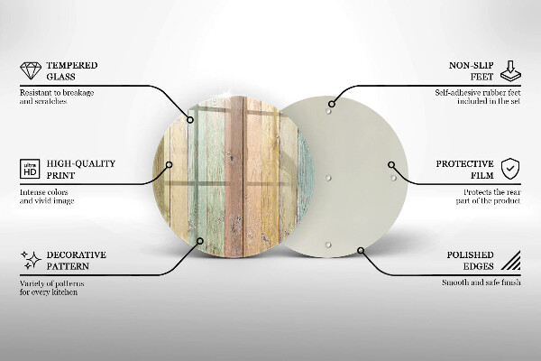 Glas Ceranfeldabdeckung Bunte Vintage-Bretter