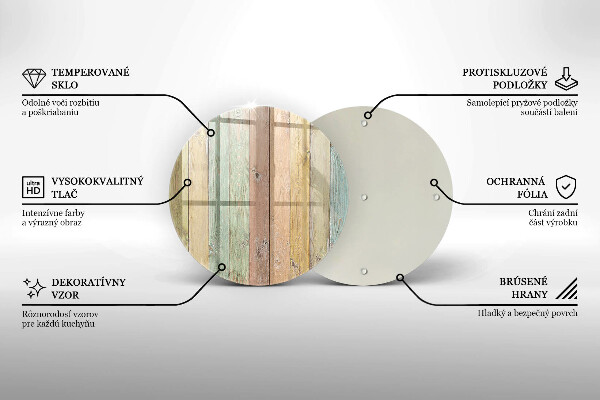 Glas Ceranfeldabdeckung Bunte Vintage-Bretter