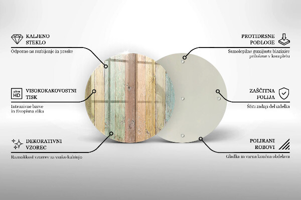 Glas Ceranfeldabdeckung Bunte Vintage-Bretter