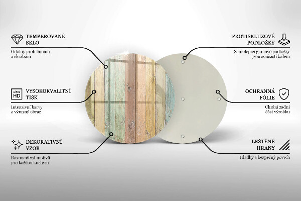 Glas Ceranfeldabdeckung Bunte Vintage-Bretter