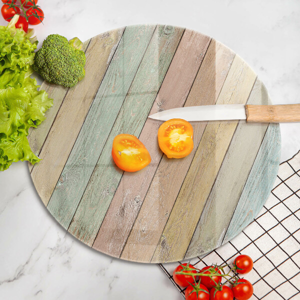 Glas Ceranfeldabdeckung Bunte Vintage-Bretter