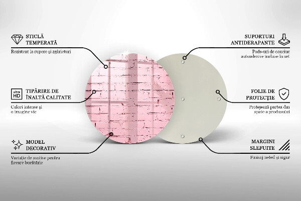 Glas Ceranfeldabdeckung Pastellfarbene Ziegelwand