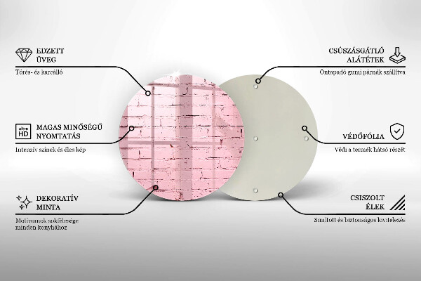 Glas Ceranfeldabdeckung Pastellfarbene Ziegelwand